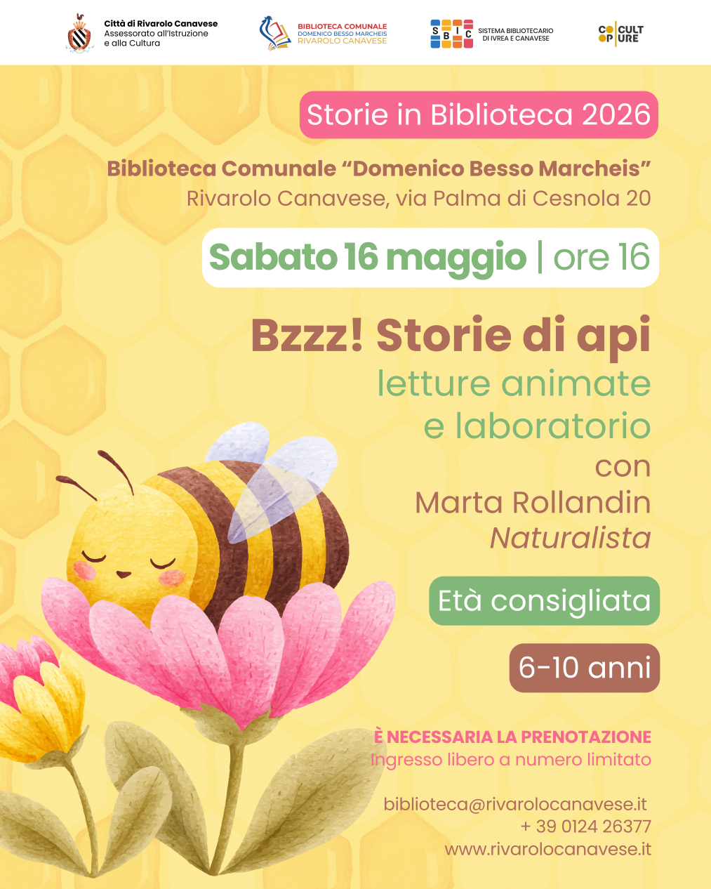 Storie di api in Biblioteca a Rivarolo - 16 maggio 2026